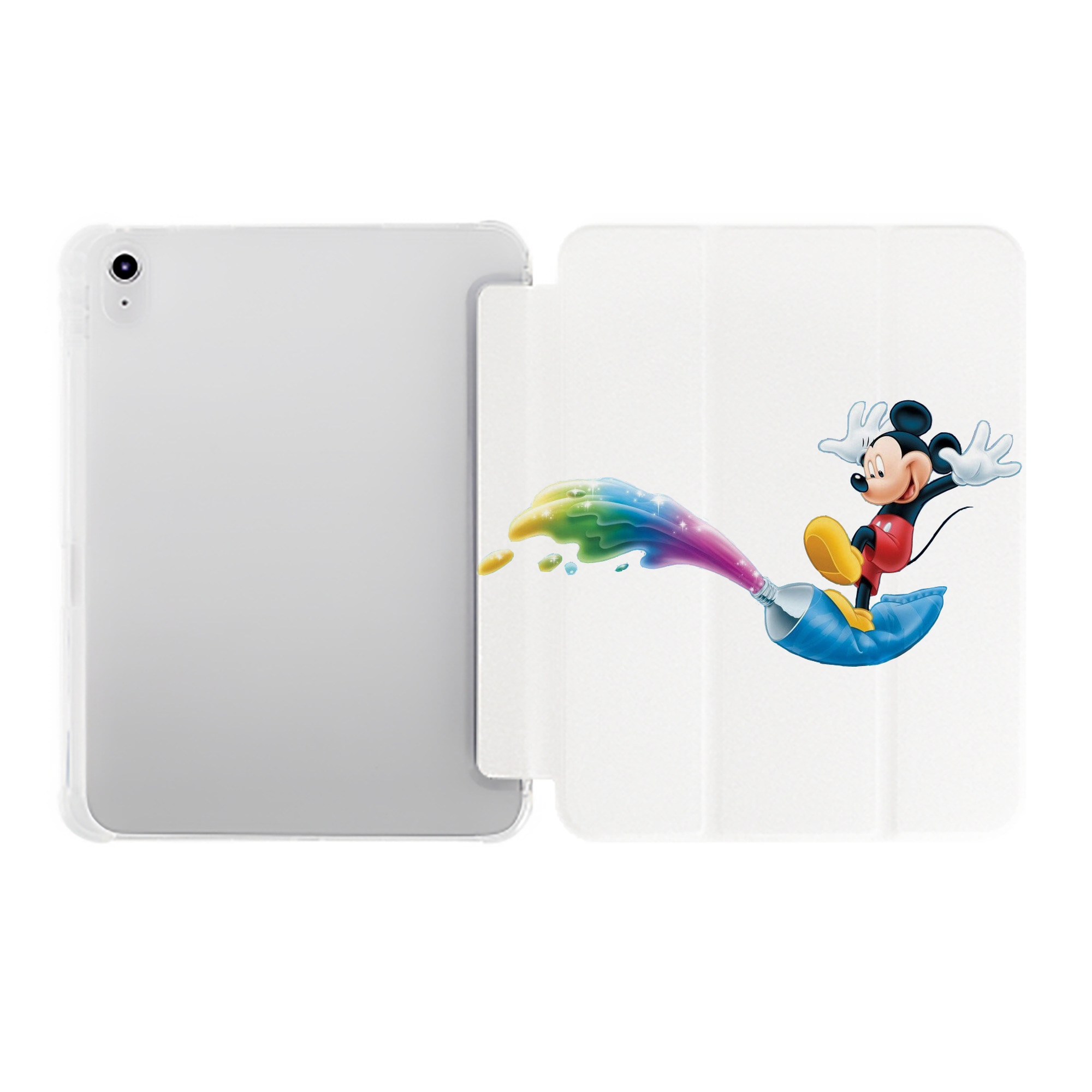 （画像用） ミッキーマウス Mickey Mouse IPad ケース ペン収納付き 三つ折りスタンド PUレザー×シリコン 対応機種9.5/10.5/10.9インチ